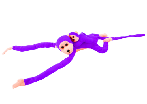 Pliušinė beždžionė su mažyliu violetinė 90 cm