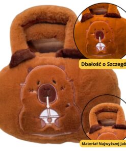 Pliušinė kapibaros rankinė su gėrimu 20 cm