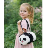 Pliušinė panda rankinė su grandinėle 20 cm