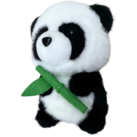 Pliušinė panda su bambuku 18 cm