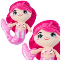 Pliušinė undinėlė su blizgučių uodega 28 cm