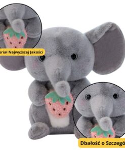 Pliušinis drambliukas su braške 23 cm