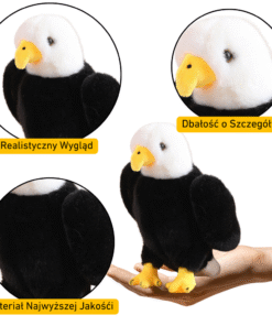 Pliušinis erelis juodai baltas 25cm