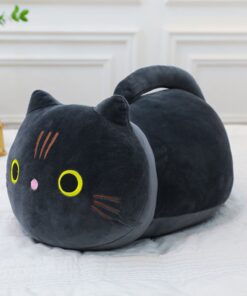 Pliušinis juodas katinas su uodega 40 cm