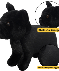 Pliušinis juodas šuniukas 19 cm