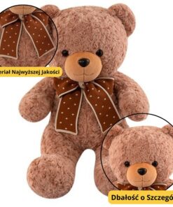 Pliušinis meškinas su kaspinu 45 cm