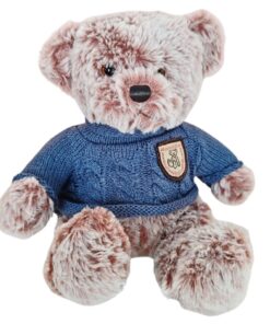 Pliušinis meškinas su mėlynu megztuku 21 cm