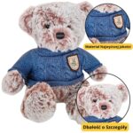 Pliušinis meškinas su mėlynu megztuku 21 cm