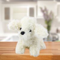 Pliušinis mini pudelis baltas 20 cm
