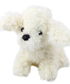 Pliušinis mini pudelis baltas 20 cm