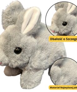 Pliušinis pilkas triušiukas 18 cm
