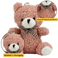 Pliušinis rožinis meškiuko pakabukas 8 cm