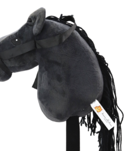 Plush Horse Head On A Stick Hobby Horse Long-haired Horse Black sounds