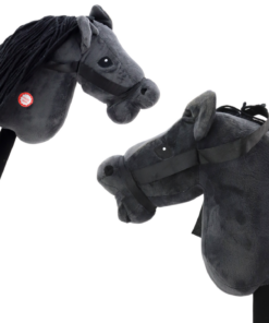 Plush Horse Head On A Stick Hobby Horse Long-haired Horse Black sounds