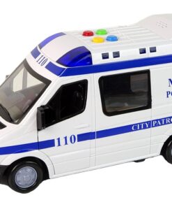 Policijos automobilis su šviesomis ir garsais