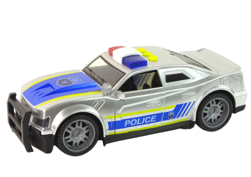 Policijos automobilis su šviesomis ir garsais