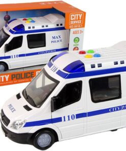 Policijos automobilis su šviesomis ir garsais