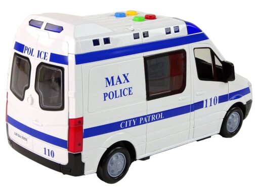 Policijos automobilis su šviesomis ir garsais