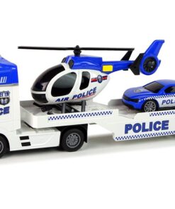 automobilis ir sraigtasparnis su šviesomis ir garsais