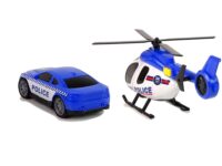 automobilis ir sraigtasparnis su šviesomis ir garsais