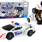 Policijos robotas automobilis baltas 2in1