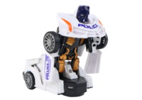 Policijos robotas automobilis baltas 2in1