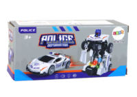 Policijos robotas automobilis baltas 2in1