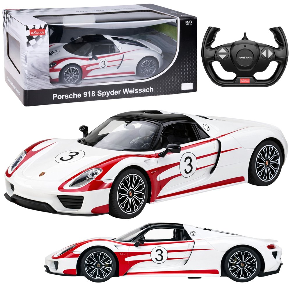 Porsche 918 Spyder Performance RASTAR 1:14 - Valge kaugjuhtimisega auto