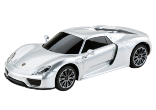 Porsche 918 Spyder RC 1:24 sidabrinis sportinis automobilis