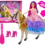 Princesės lėlė su baltu žirgu