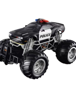 RC policijos off‑road automobilis su dūmais