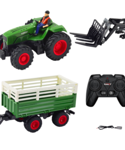 RC traktorius su priekaba ir šakėmis 1:24
