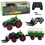 RC traktorius su priekaba ir šakėmis 1:24