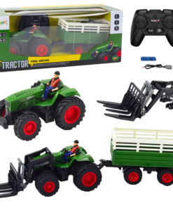 RC traktorius su priekaba ir šakėmis 1:24