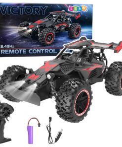 Raudonas 1:18 mastelio RC bekelės automobilis – iki 20 km/h