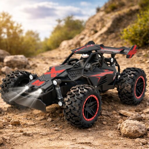 Raudonas 1:18 mastelio RC bekelės automobilis – iki 20 km/h
