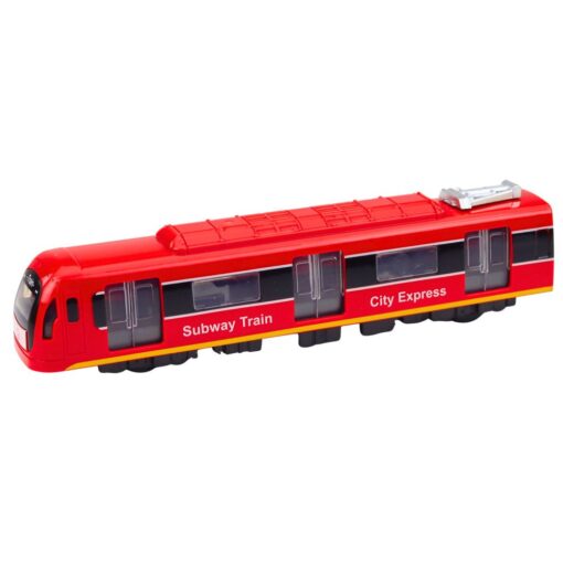 Raudonas City Express metro traukinys