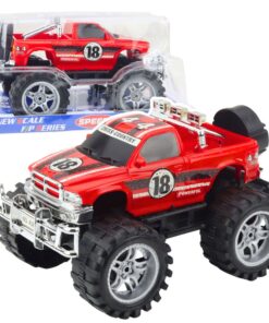 Raudonas bekelės automobilis su pavara
