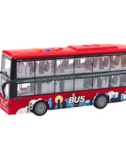 Raudonas dviaukštis autobusas 1:16 su garsais