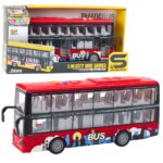 Raudonas dviaukštis autobusas 1:16 su garsais