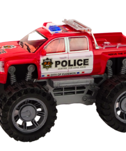 Raudonas policijos visureigis su pavara