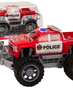 Raudonas policijos visureigis su pavara