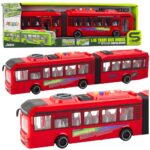 Raudonas šarnyrinis autobusas 1:16 su garsais