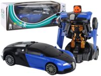 Robotas automobilis mėlynas 2in1
