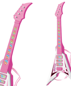 Rožinė elektrinė gitara vaikams