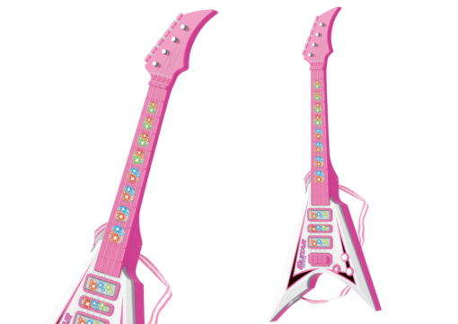 Rožinė elektrinė gitara vaikams