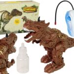Rudas garų dinozauras su projektoriumi