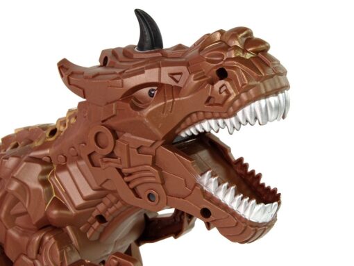 Rudas garų dinozauras su projektoriumi