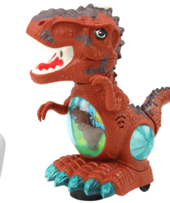 Rudas šokantis dinozauras su dūmais