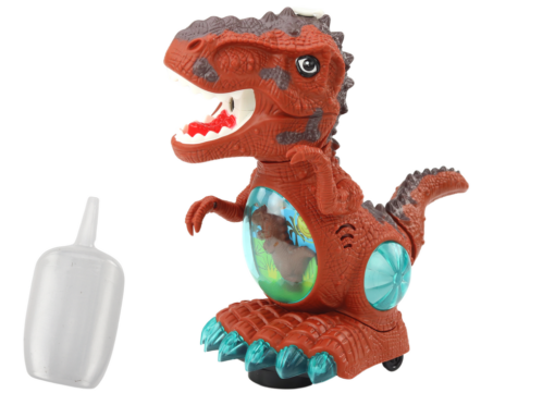 Rudas šokantis dinozauras su dūmais